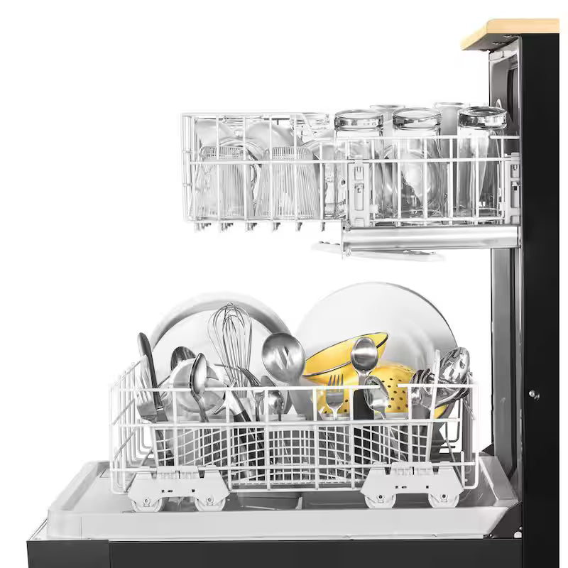 Black Front Control Heavy-Duty Portable Dishwasher with 12-Place Settings R28507