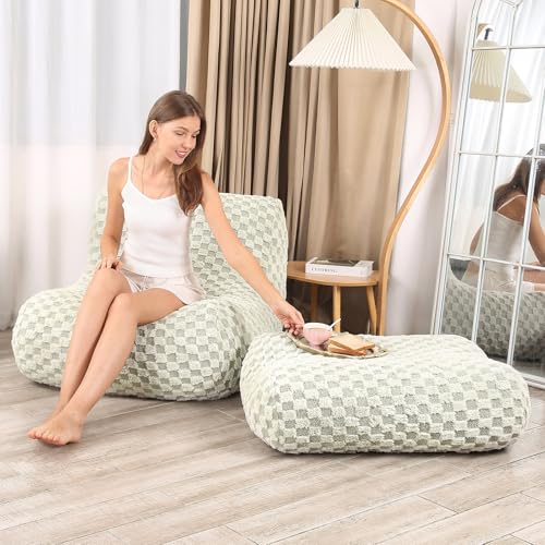 Green Bean Bag Chair with Footstool P257029
