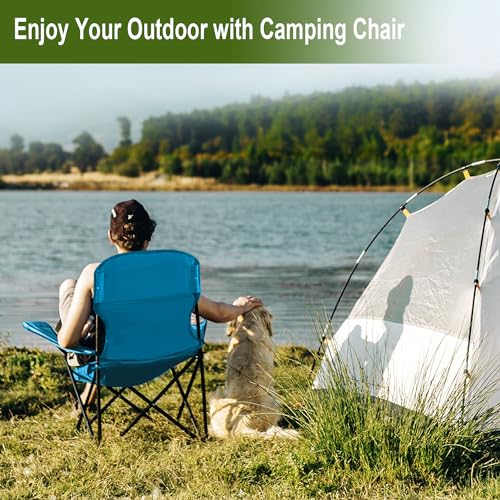 Folding Camping Chair with Cooler Bag, Blue G8176