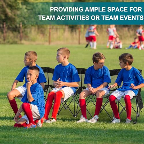 Portable 6 Seater Folding Sports Bench with Mesh Seat and Back D107