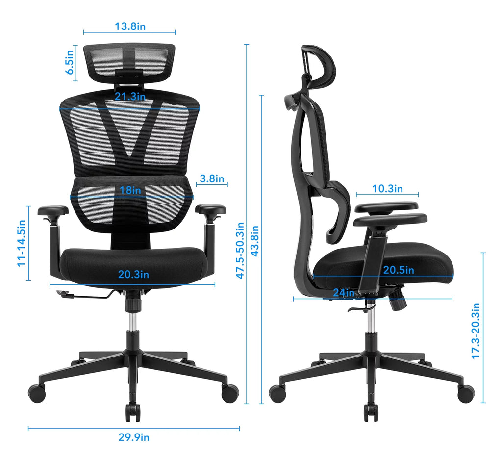 Mesh Ergonomic Office Chair with Headrest and Lumbar Support R524693