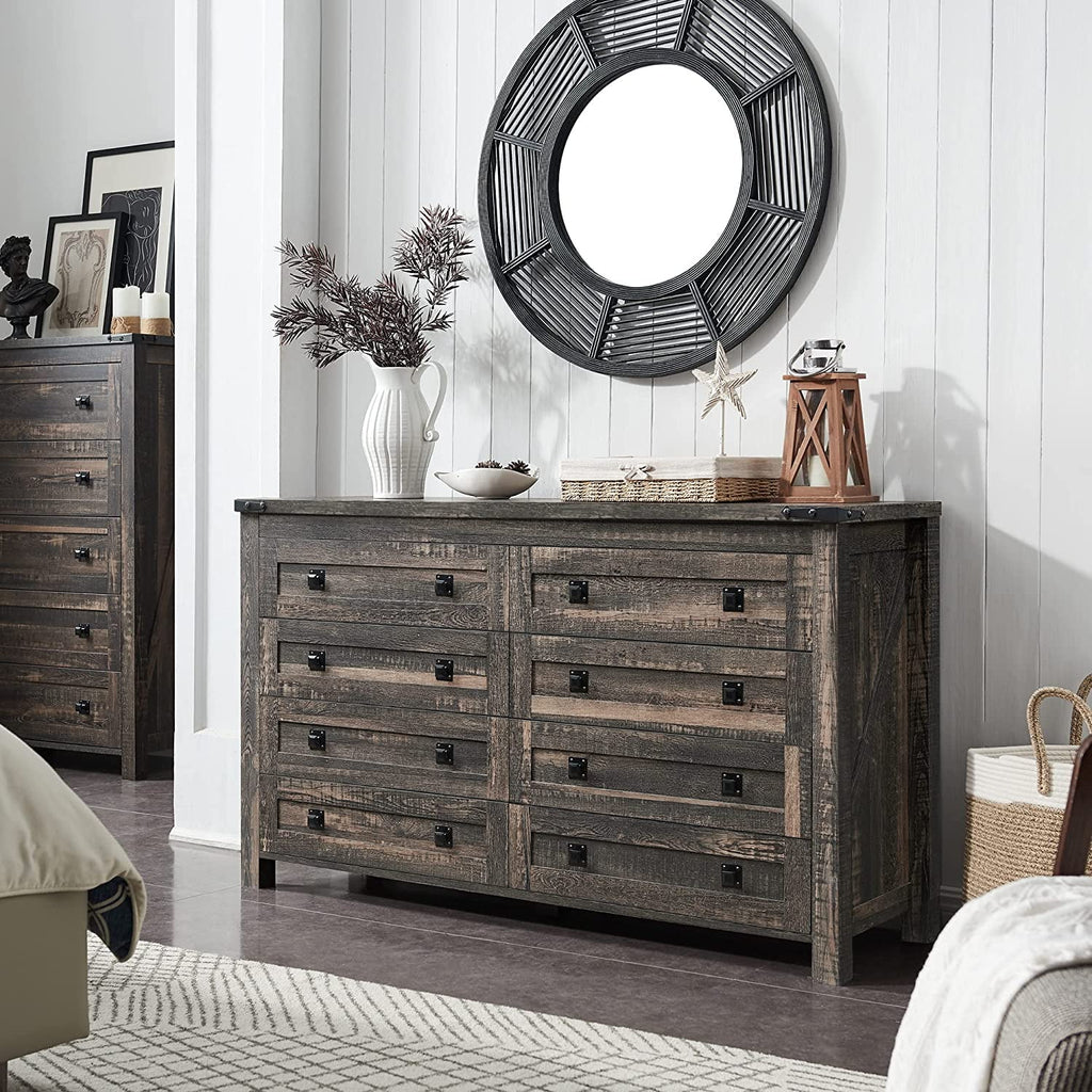 8 Drawer Wood Rustic Dresser B211