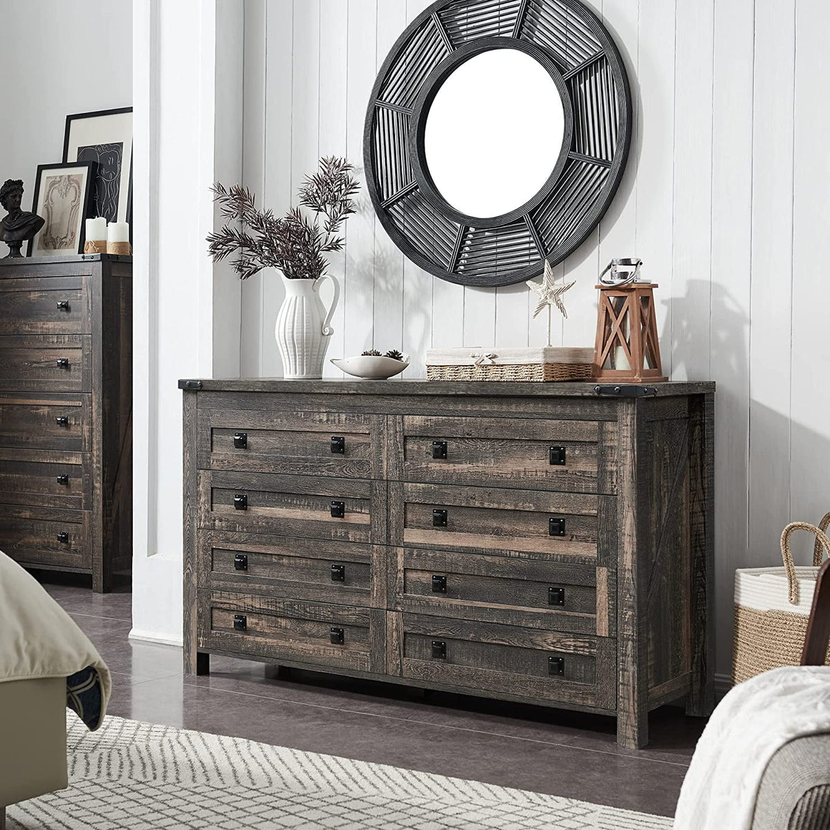 8 Drawer Wood Rustic Dresser B211