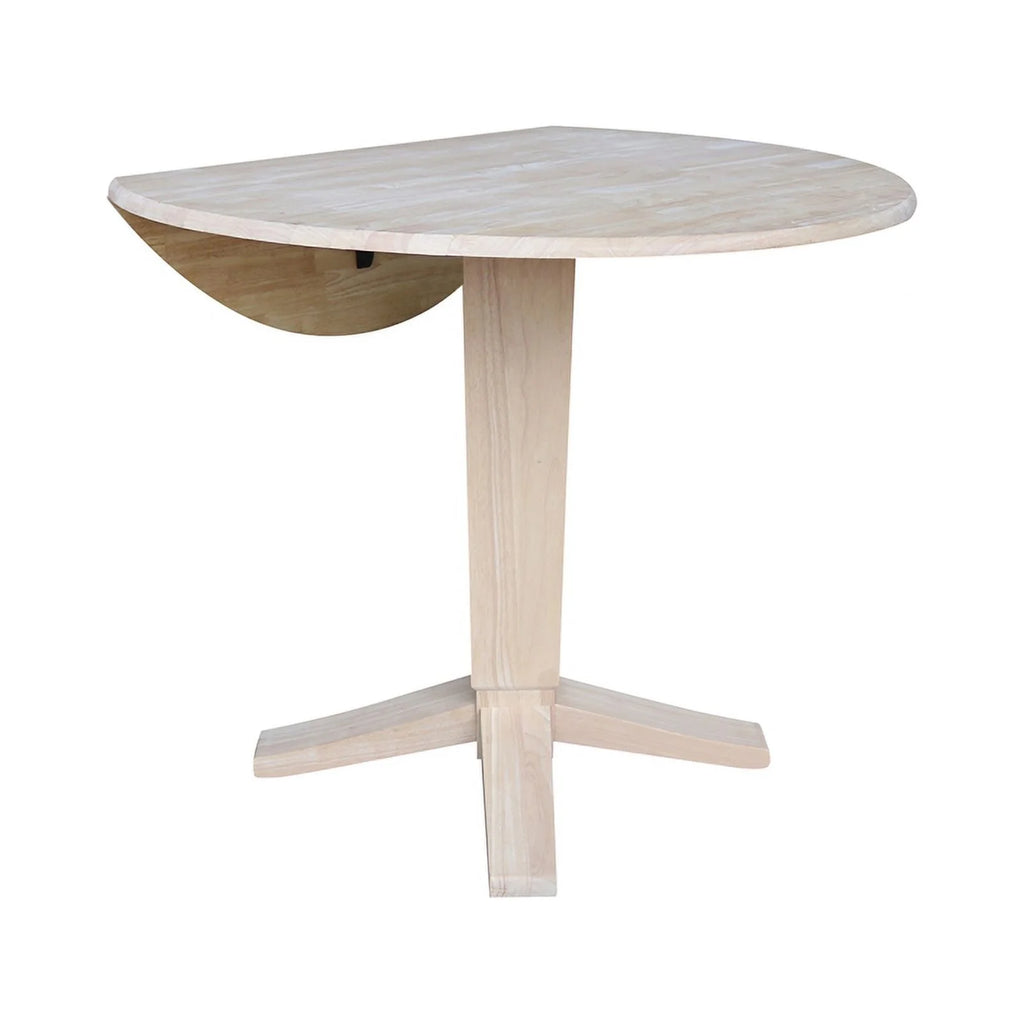 42" Round Solid Wood Drop Leaf Counter Height Dining Table R88029