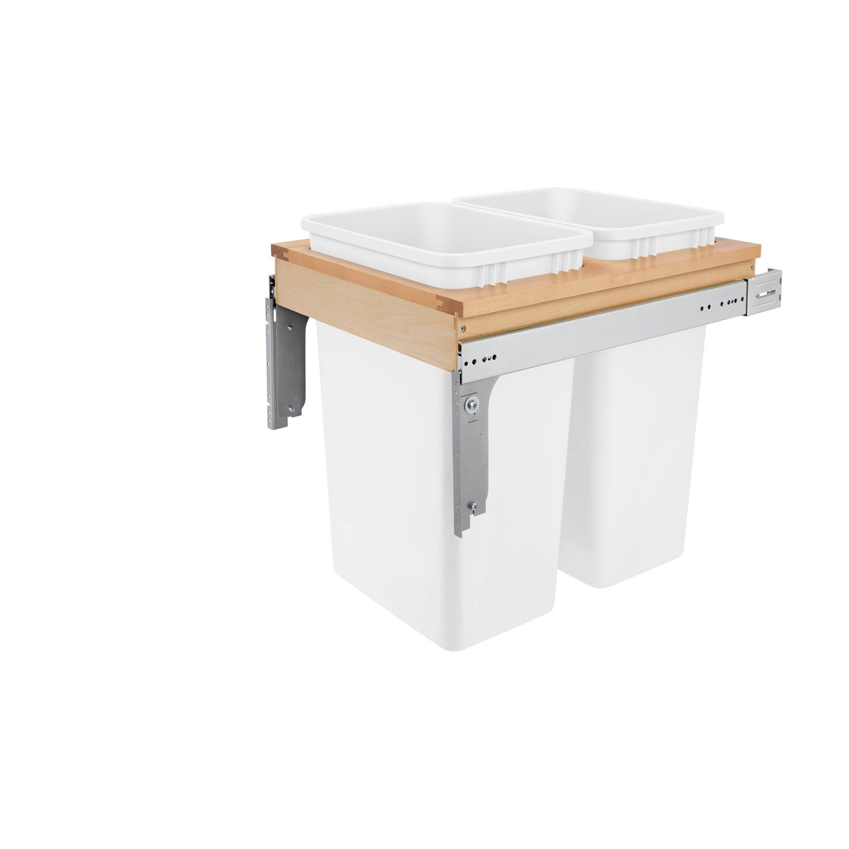 Double 50 Quart Top Mount White Waste Container N399