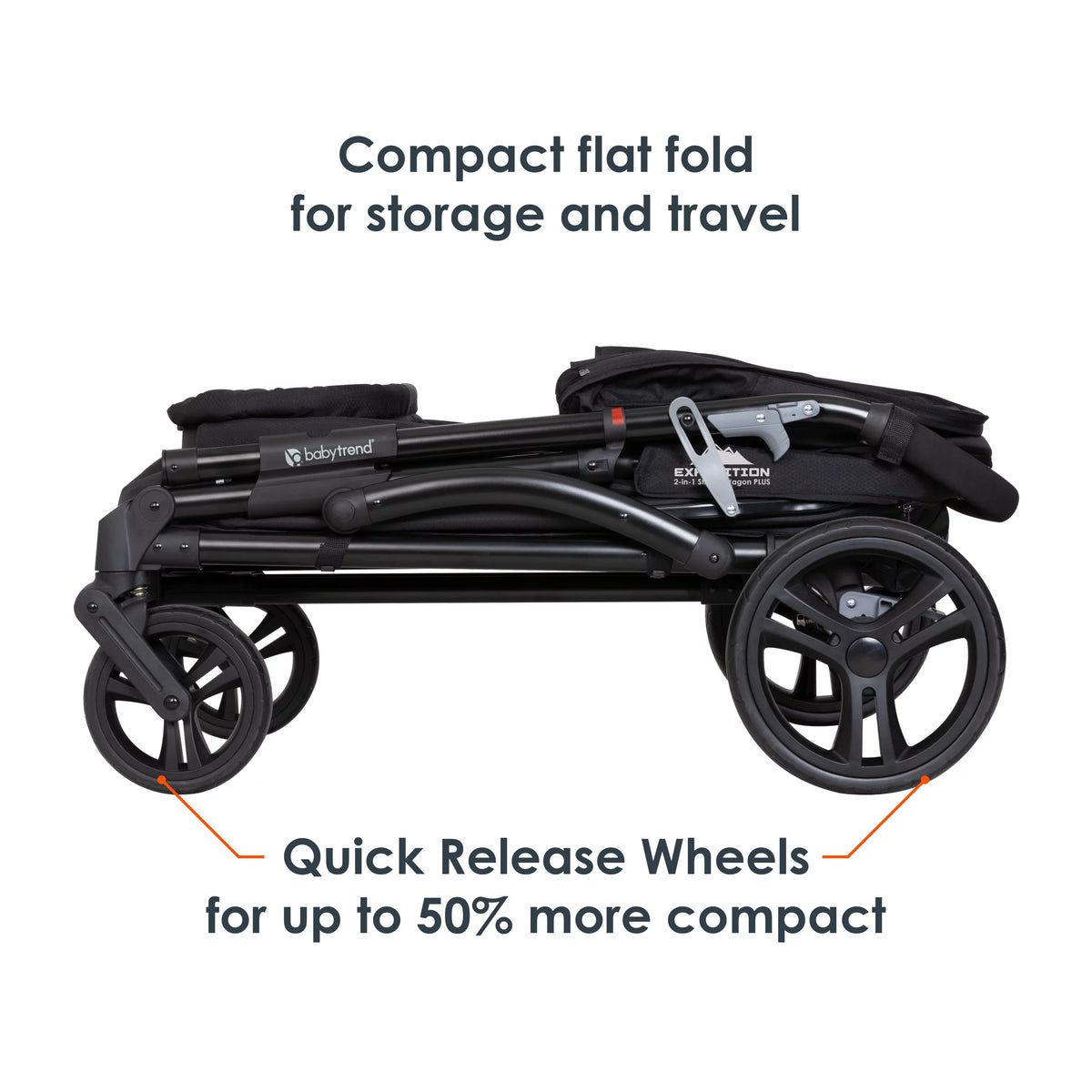 Black 2-in-1 Stroller Wagon I174622