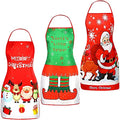 Christmas Apron, 3PCS Adjustable Kitchen Cooking Aprons C59043