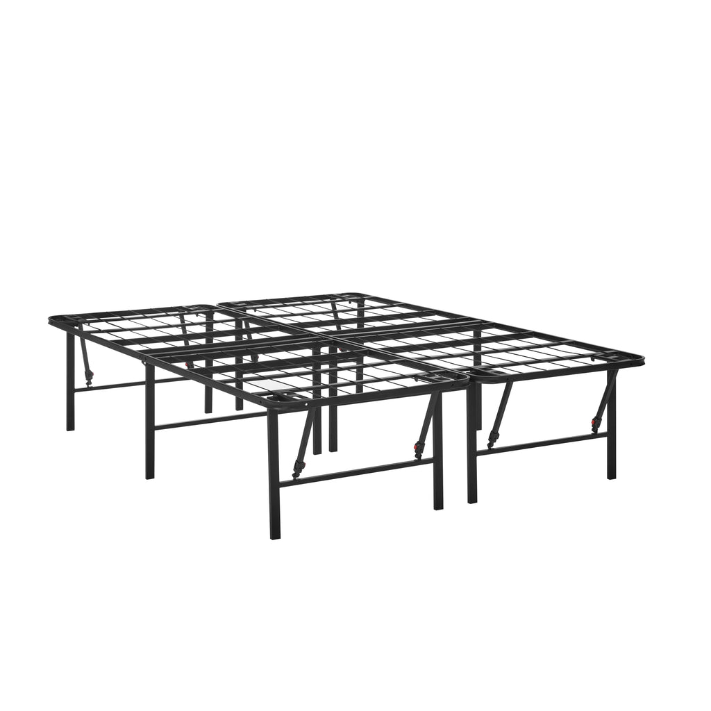 Foldable Steel Queen Platform Bed Frame, Black O712162