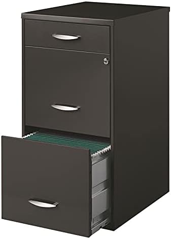 18 inch 3 Drawer Metal File Cabinet with Pencil Drawer Charcoal T7837