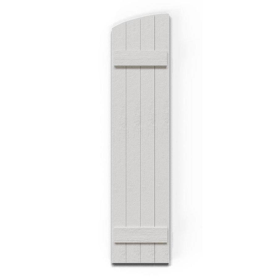 Rustic Faux Wood Shutters with Elliptical Arch Top C335990