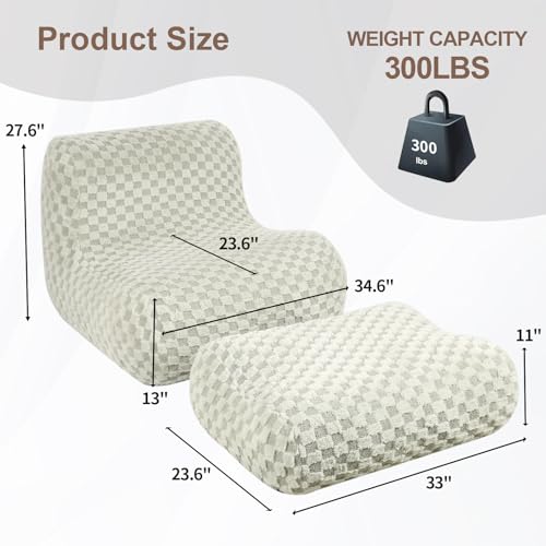 Green Bean Bag Chair with Footstool P257029