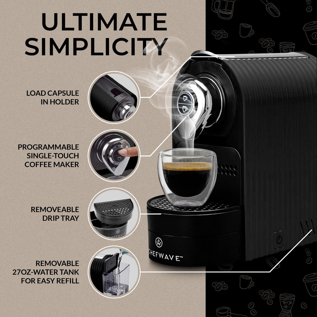 Espresso Machine for Nespresso Capsules with Holder and Cups I87713