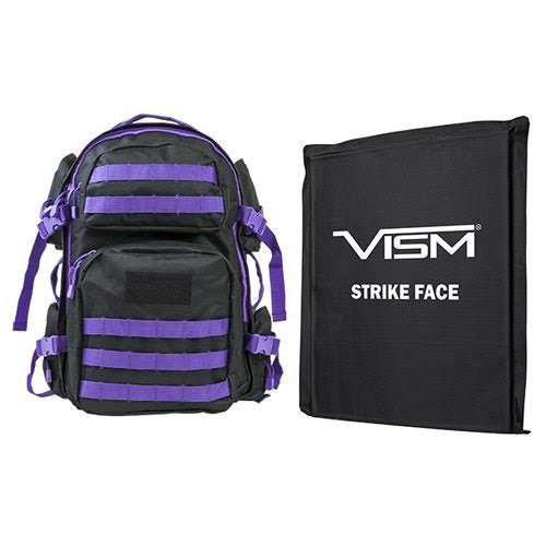 Tactical Backpack with Square Panels Black/Purple G4319