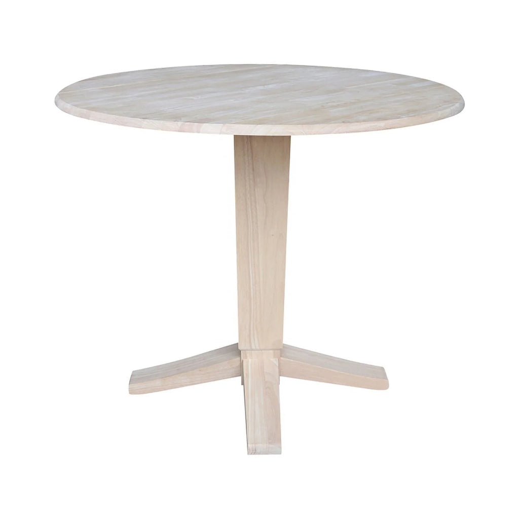 42" Round Solid Wood Drop Leaf Counter Height Dining Table R88029