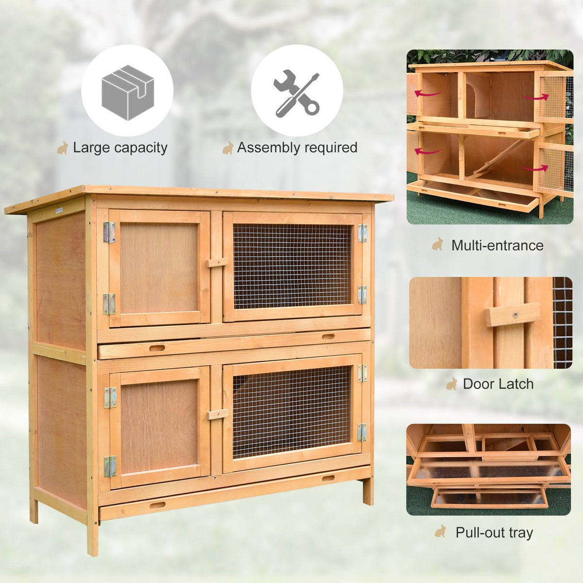 Solid Wood Rabbit Hutch P406