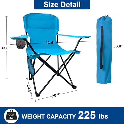 Folding Camping Chair with Cooler Bag, Blue G8176