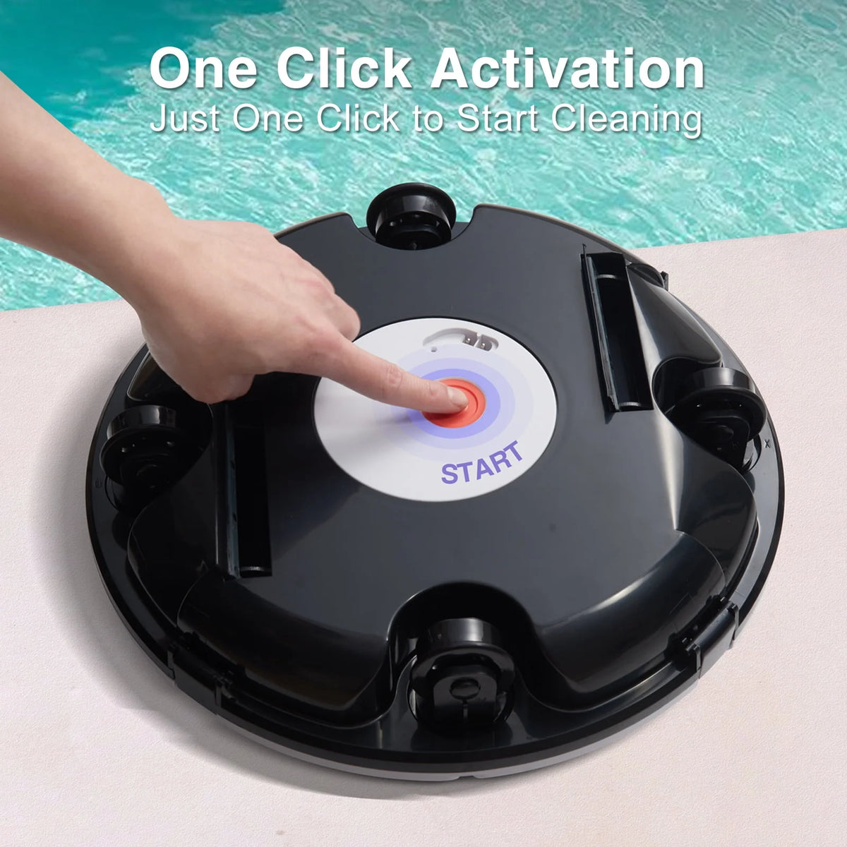 Cordless Robotic Pool Cleaner with Dual Suction Ports Y9141