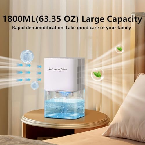 1800ML Small Dehumidifier with 10 Color Lights 5 Timers 3 Modes K810190