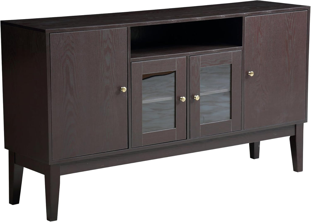 Modern Solid Wood Sideboard Buffet Table Storage Cabinet with 4 Doors O2880