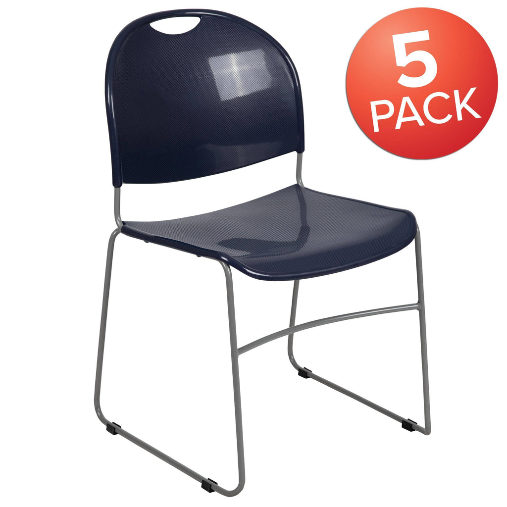 Green Ultra-Compact Stack Chair with Black Powder Coated Frame U16163