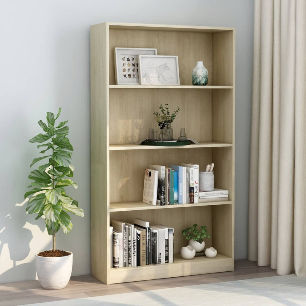 4-Tier Sonoma Oak Chipboard Book Cabinet H232