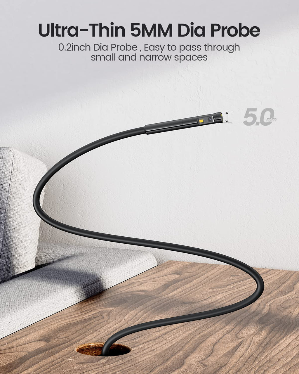5'' HD Dual Lens Endoscope Borescope Camera with LED Lights I102