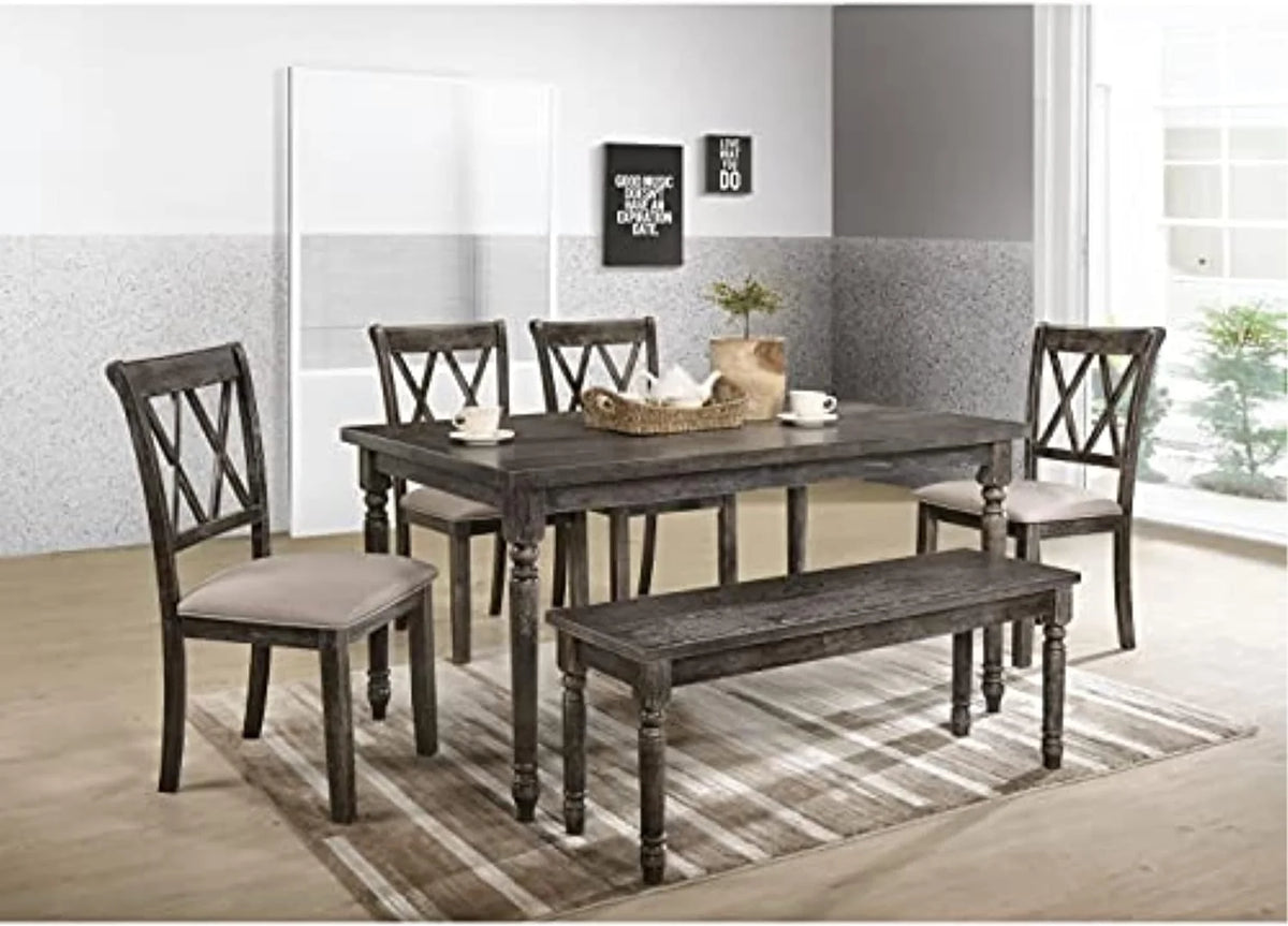 Weathered Gray Wood Dining Table T743847