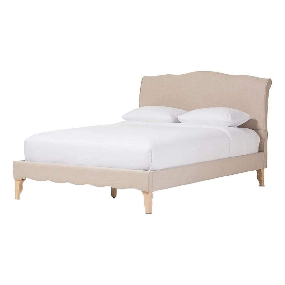 Beige Queen Platform Bed E193