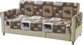 Quilted Sofa Slipcover with Plaid Wildlife Pattern O509
