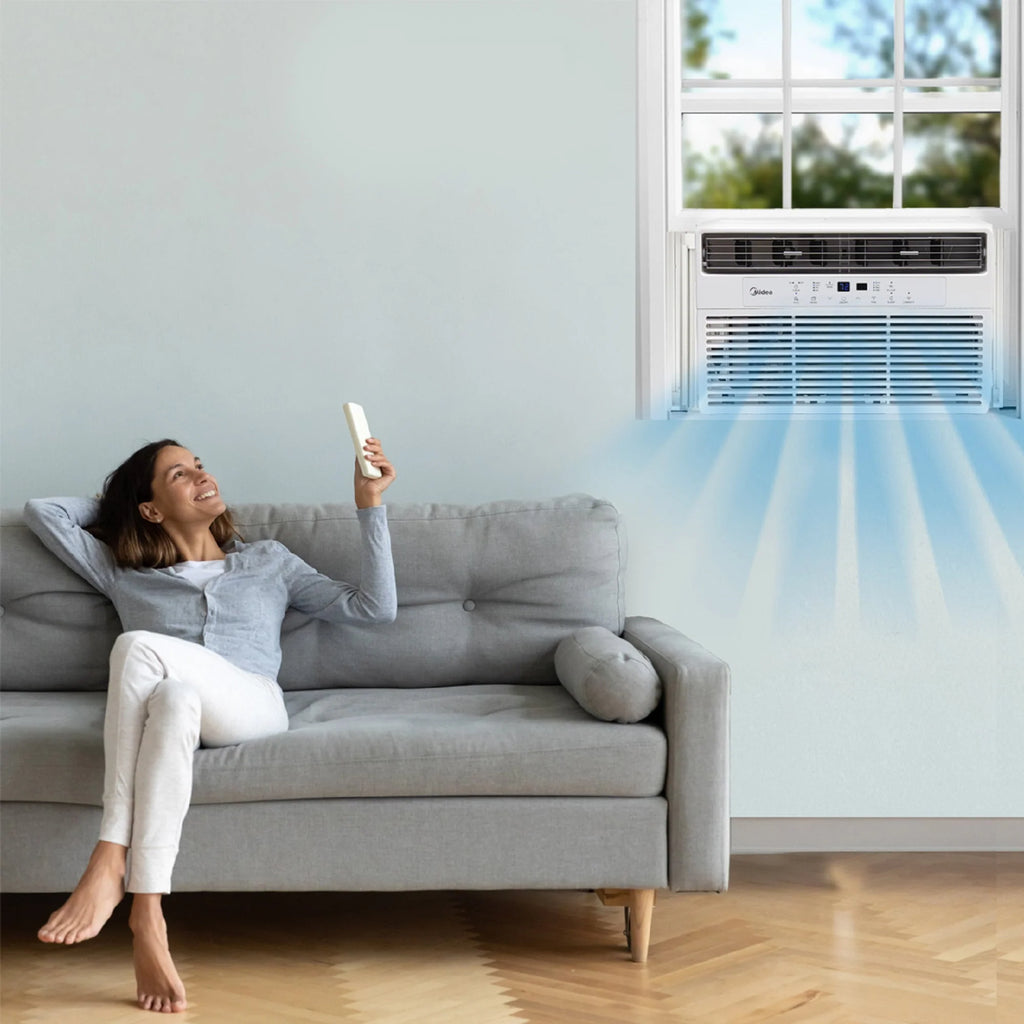 12,000 BTU 115V Smart Window Air Conditioner with Remote, White W302705