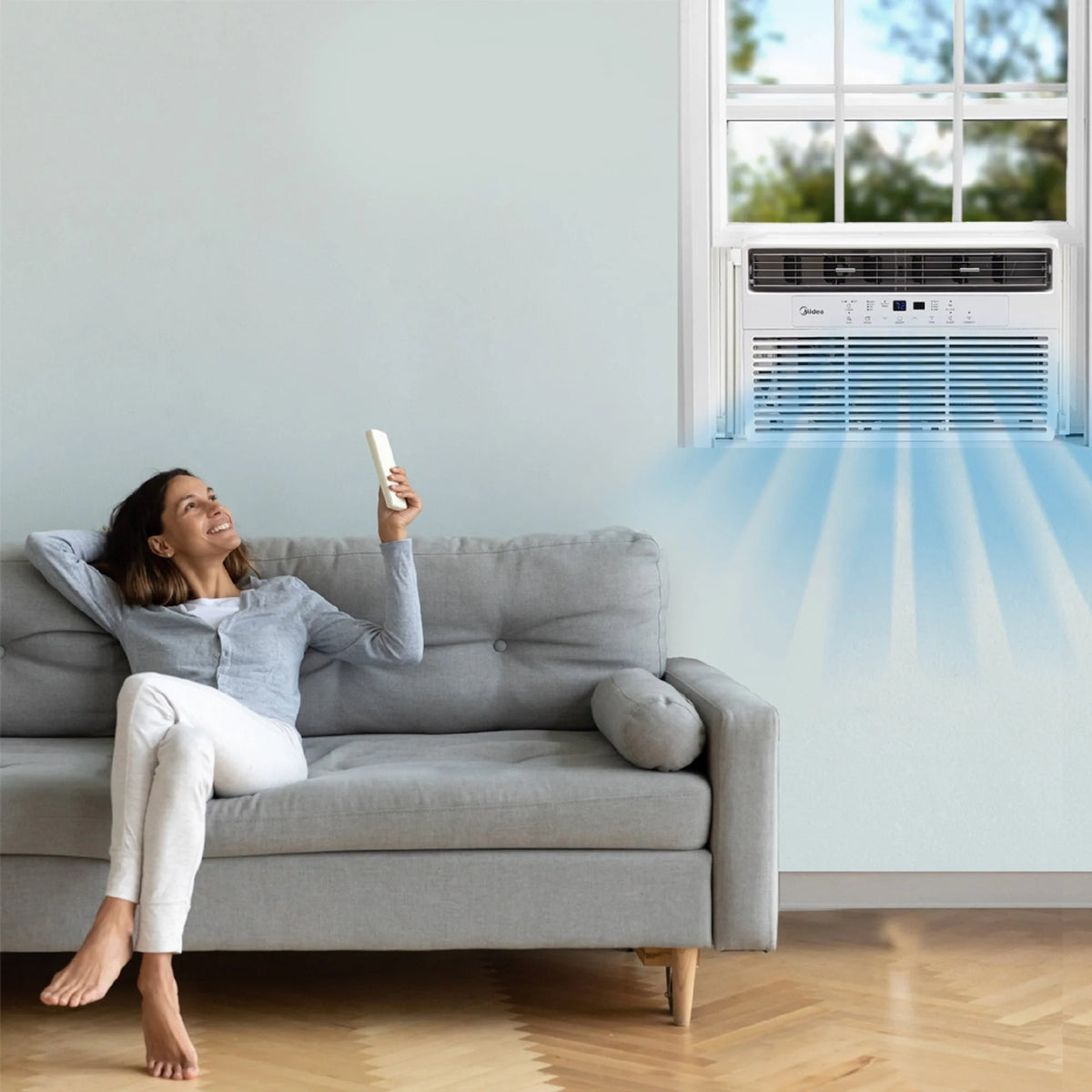 12,000 BTU 115V Smart Window Air Conditioner with Remote, White W302705