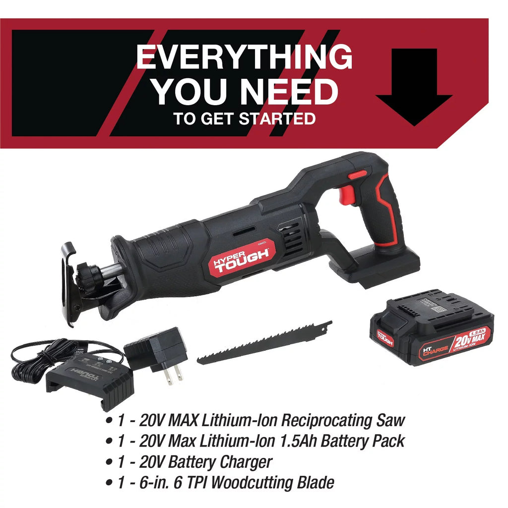 20V Max Cordless Reciprocating Saw with Battery and Charger L82309