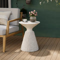 White Round Concrete Side Table T22492