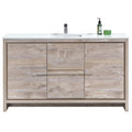 60 in. Modern Bathroom Vanity with White Quartz Counter Top W520