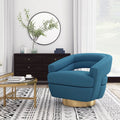 Velvet Upholstered Swivel Accent Chair with Gold Base I583