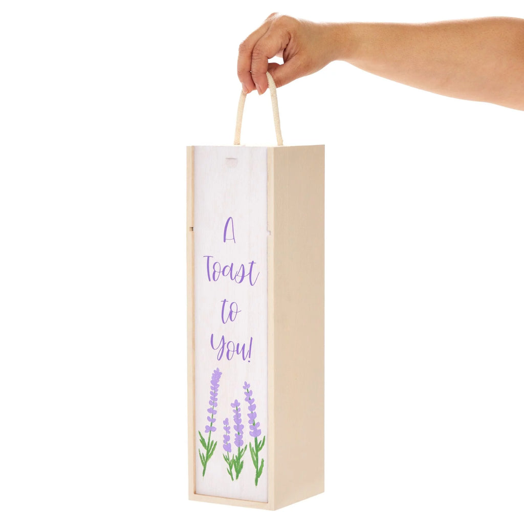 2 Pack Unfinished Wooden Wine Boxes with Handles R5733