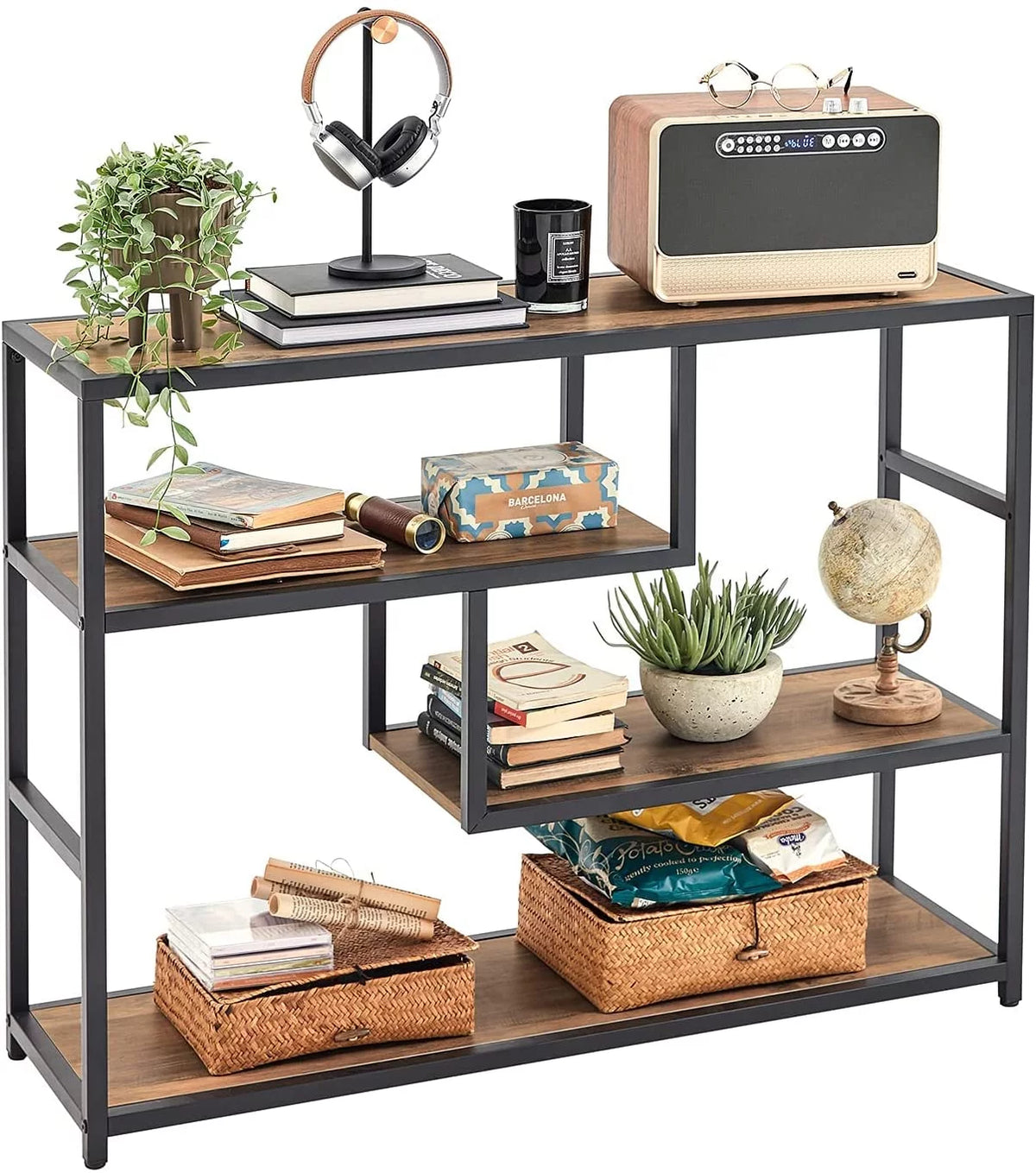 Narrow 4 Tier Wood Console Table J89848
