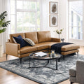 Tan Vegan Leather Right-Facing Sectional Sofa P42168
