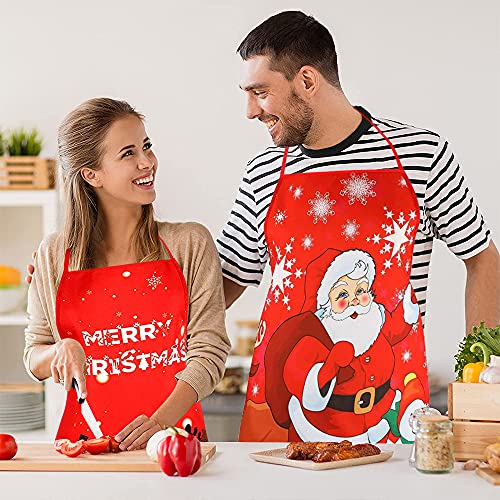 Christmas Apron, 3PCS Adjustable Kitchen Cooking Aprons C59043