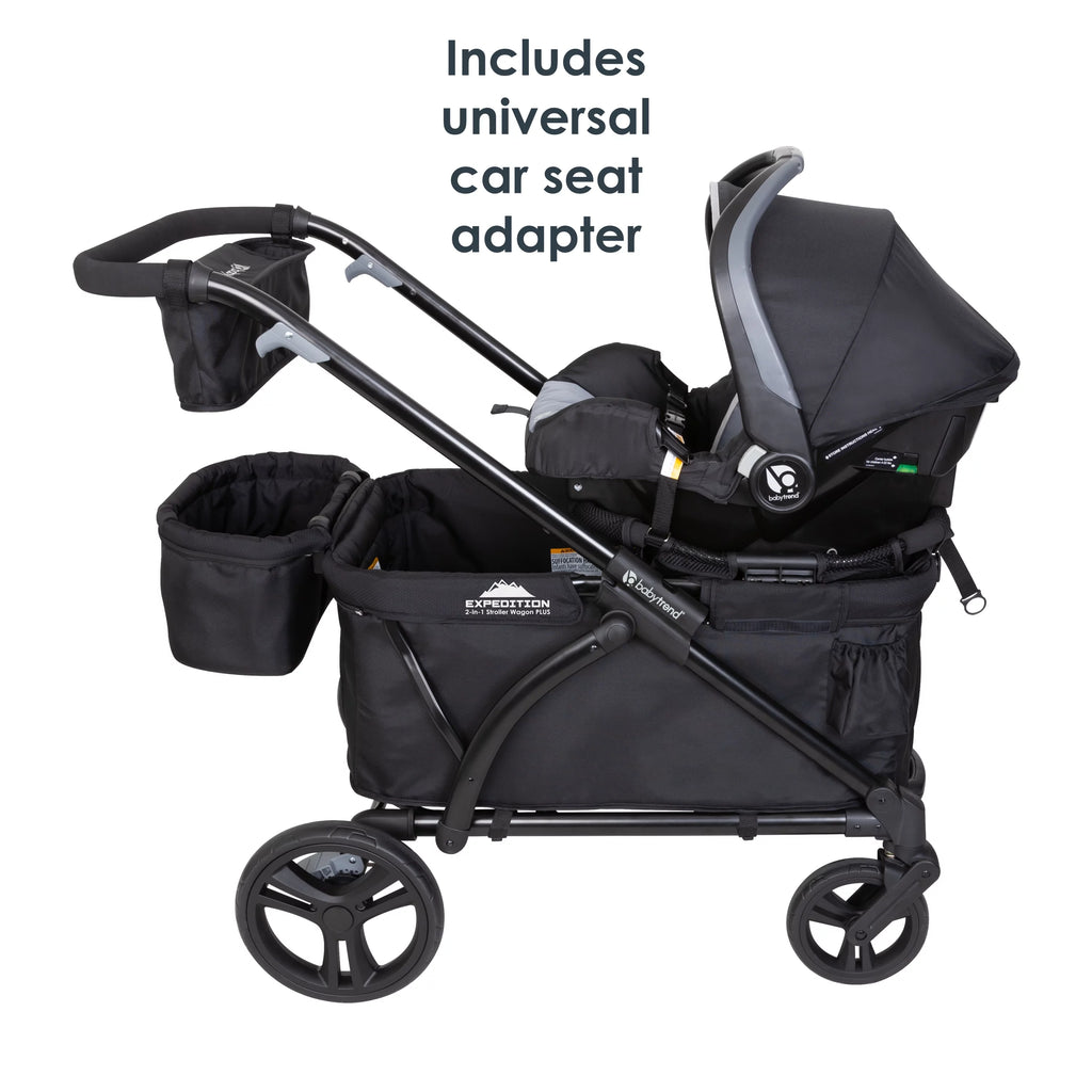Black 2-in-1 Stroller Wagon I174622