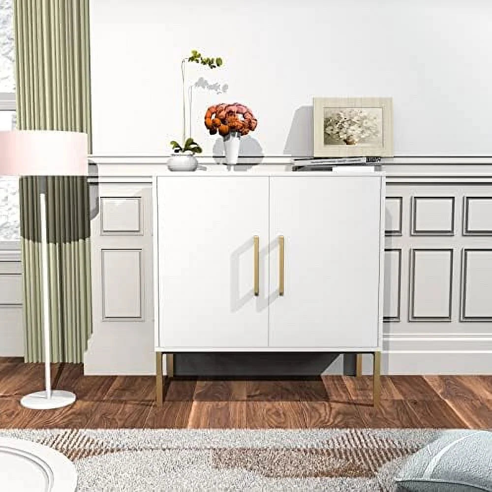 White Free Standing Cabinet with Doors Z259