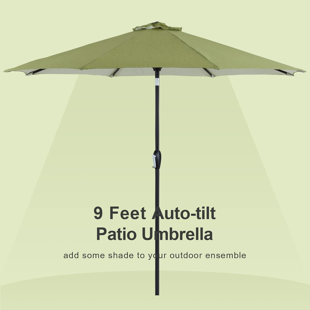 10' Outdoor Patio Table Umbrella with Auto Tilt and Crank J485992