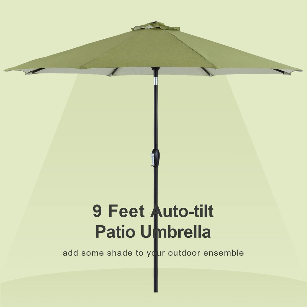 10' Outdoor Patio Table Umbrella with Auto Tilt and Crank J485992