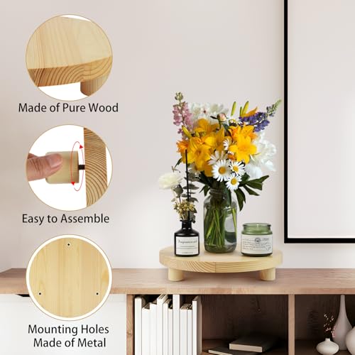 3PCS Round Brown Wooden Plant Stands K197