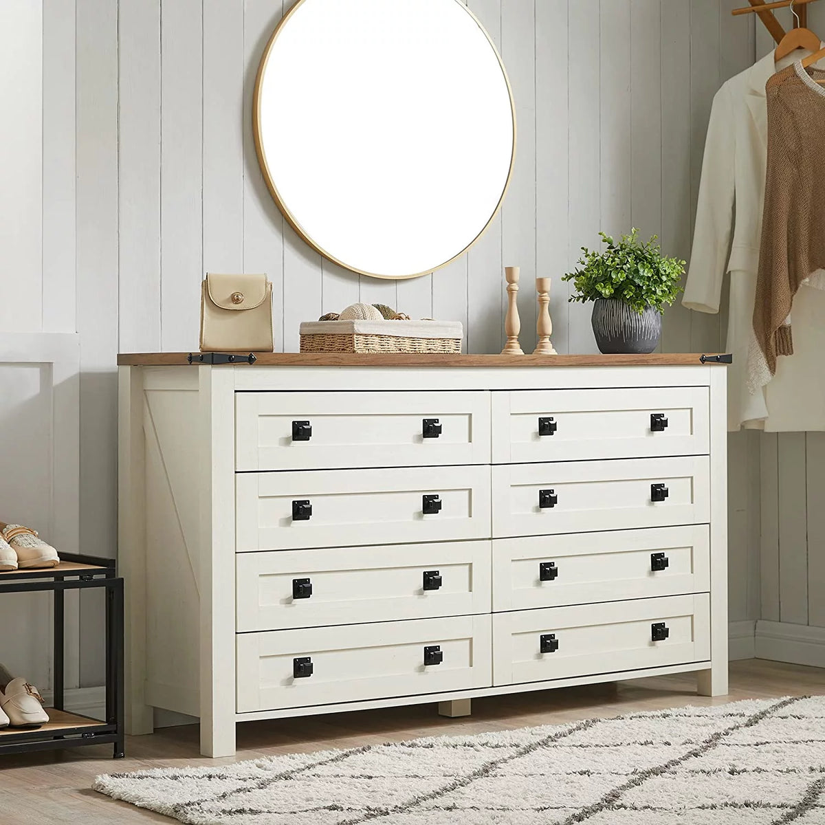 8 Drawer Wood Rustic Dresser B211