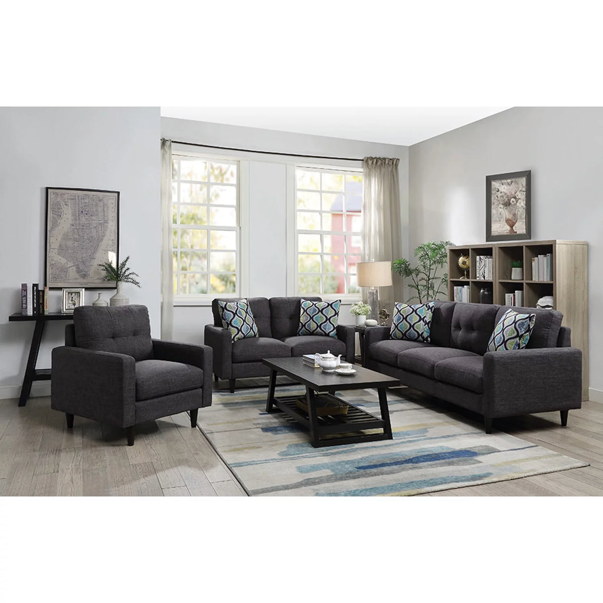 Grey 3-piece Living Room Set A6755