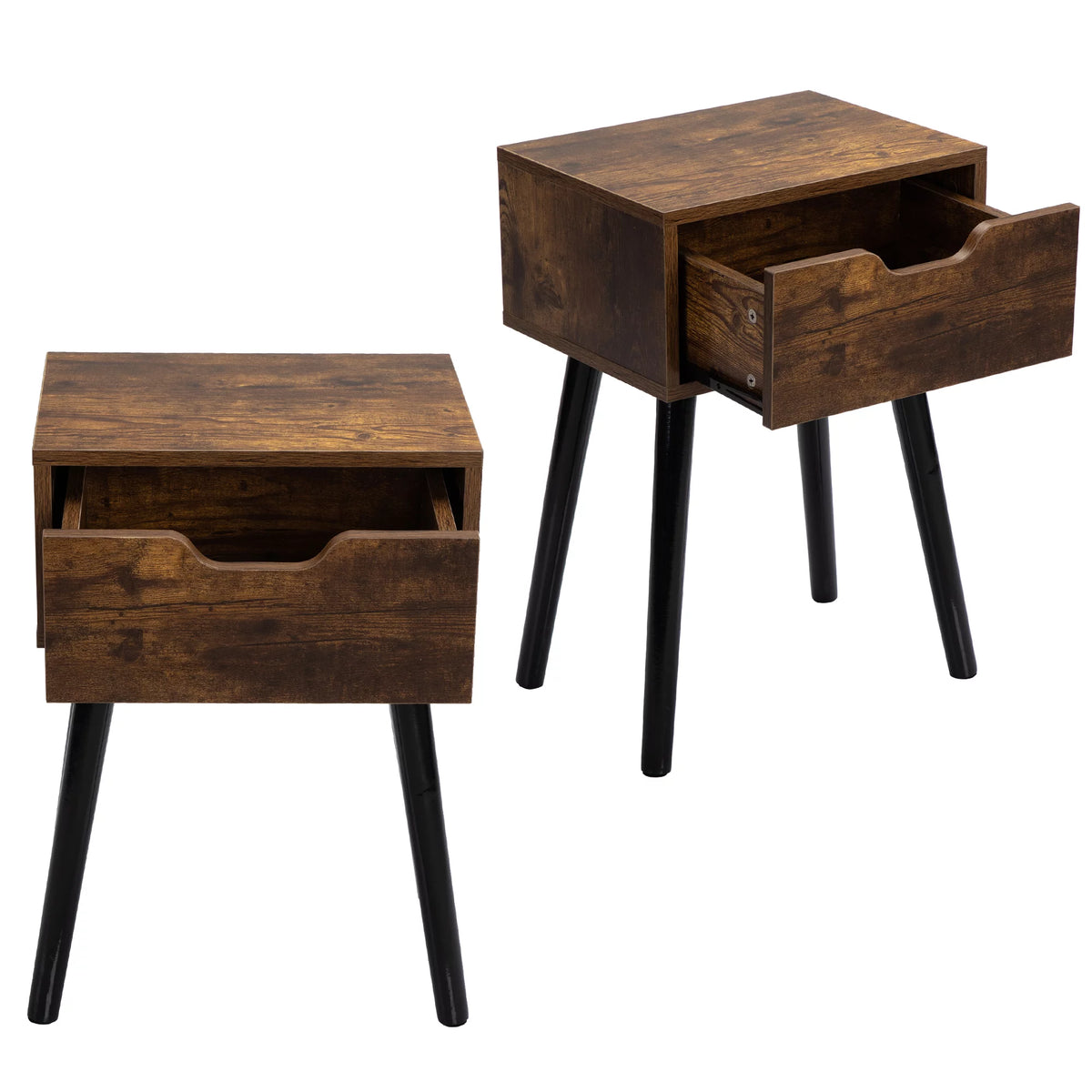 Set of 2 Nightstand Bedside Table with Drawer Storage I1233
