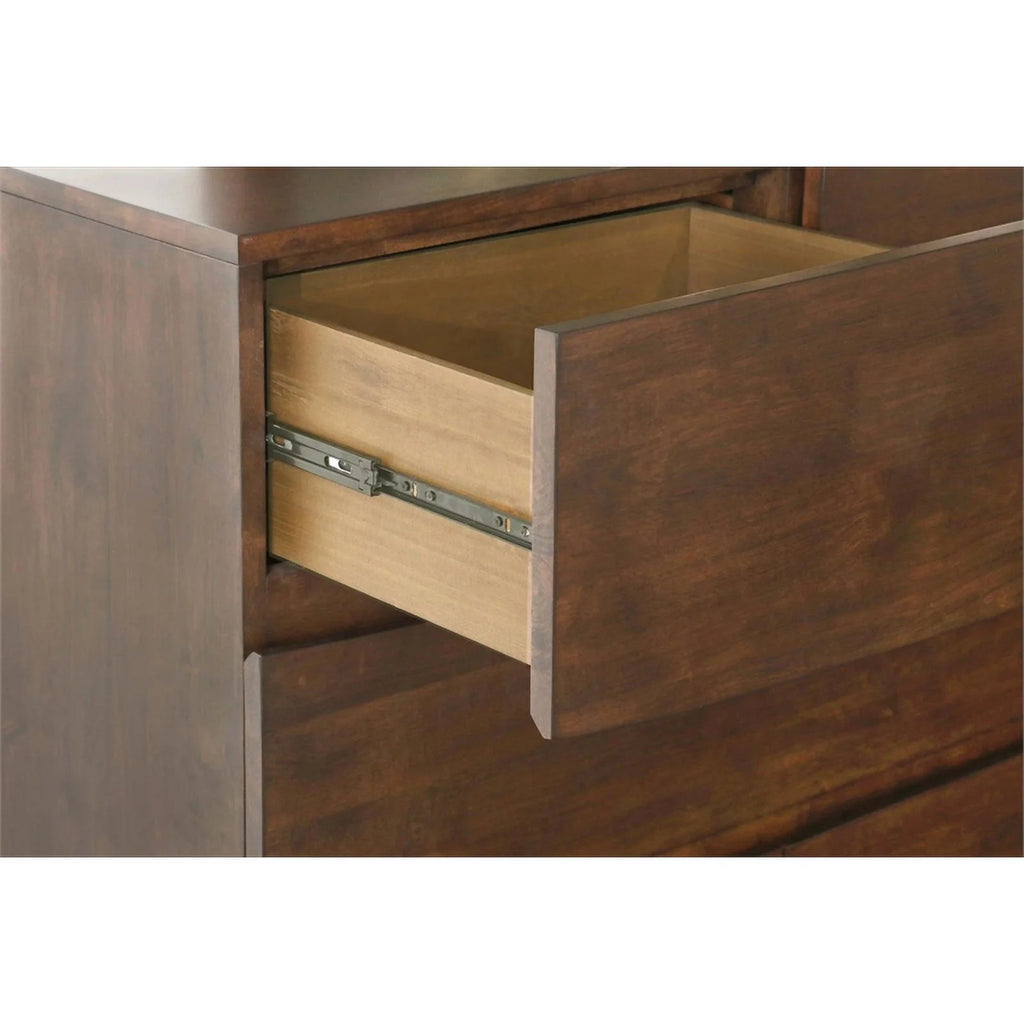 6 Drawer Modern Wood Rectangular Dresser in Dark Brown A12187