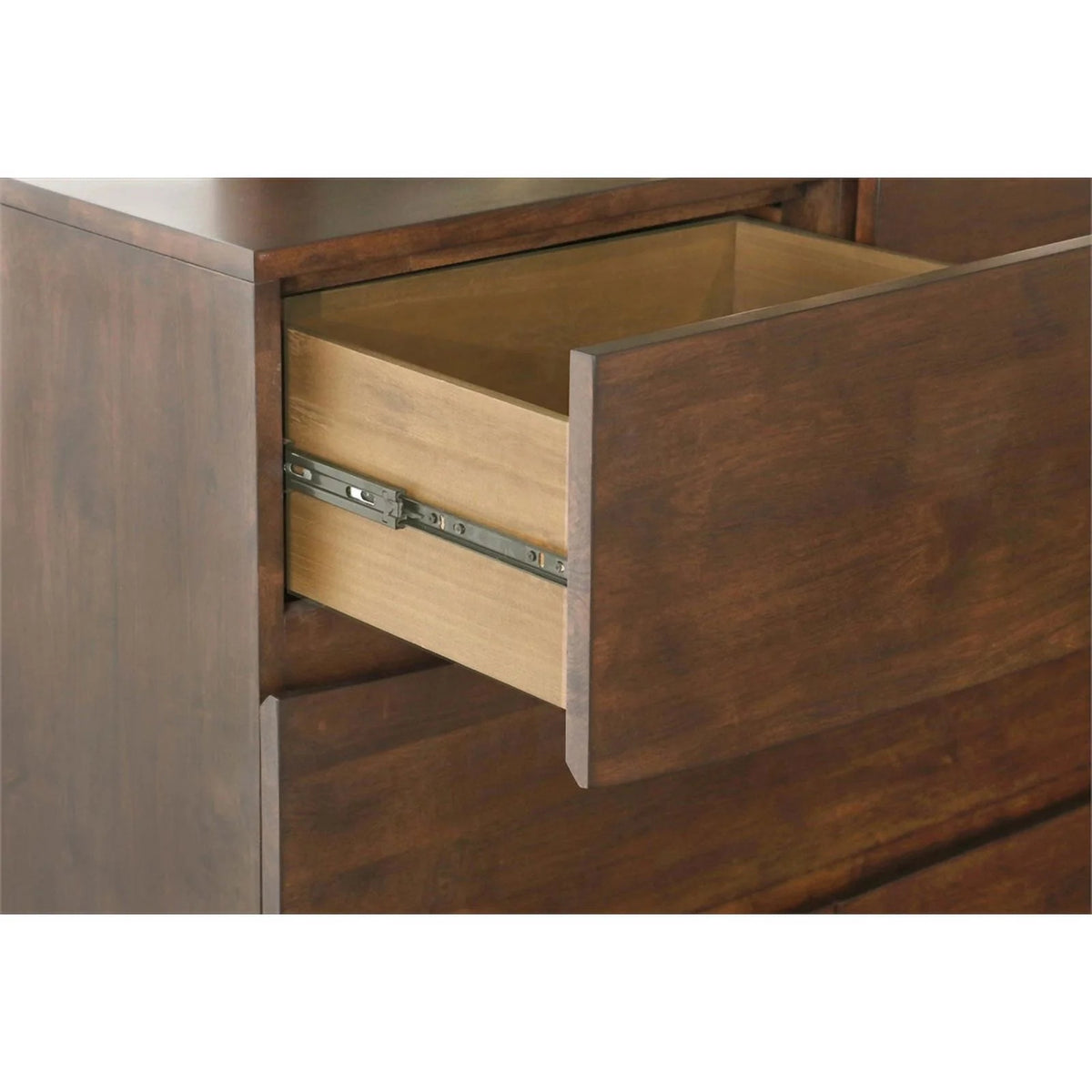 6 Drawer Modern Wood Rectangular Dresser in Dark Brown A12187