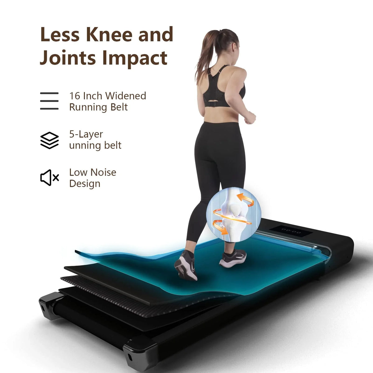 Walking Pad Treadmill 2 in 1 with Remote Control LED Display White I47876